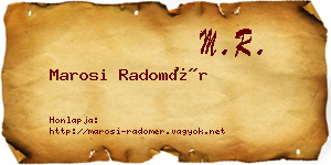 Marosi Radomér névjegykártya